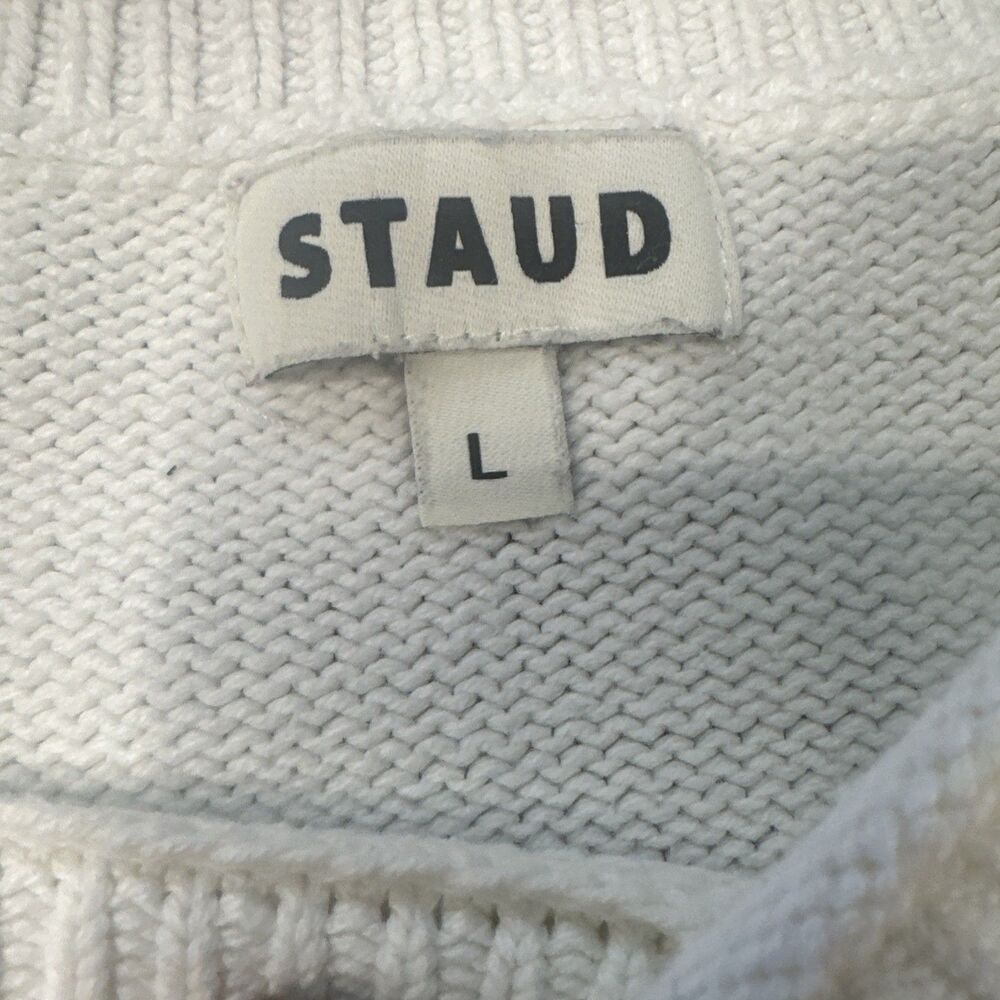 STAUD Giada Fish Knit Sweater Ivory - Size Large - Picture 5 of 6